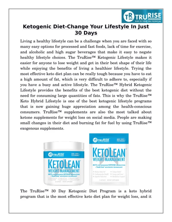 Ketogenic diet-Change your lifestyle in just 30 days