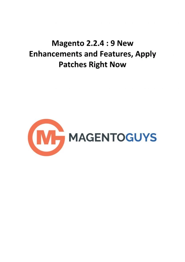 Magento 2.2.4 : 9 New Enhancements and Features, Apply Patches