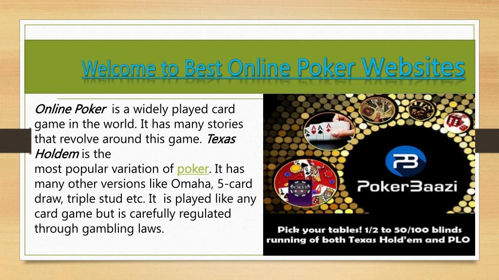 welcome to best online poker websites