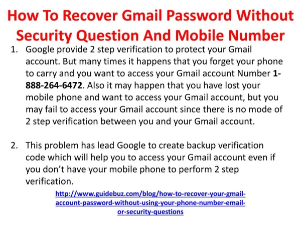 How To Recover Gmail Password Without Security Question And Mobile Number?