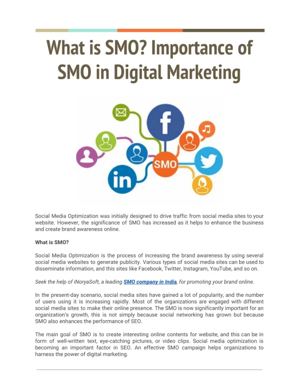 What is SMO Importance of SMO in Digital Marketing