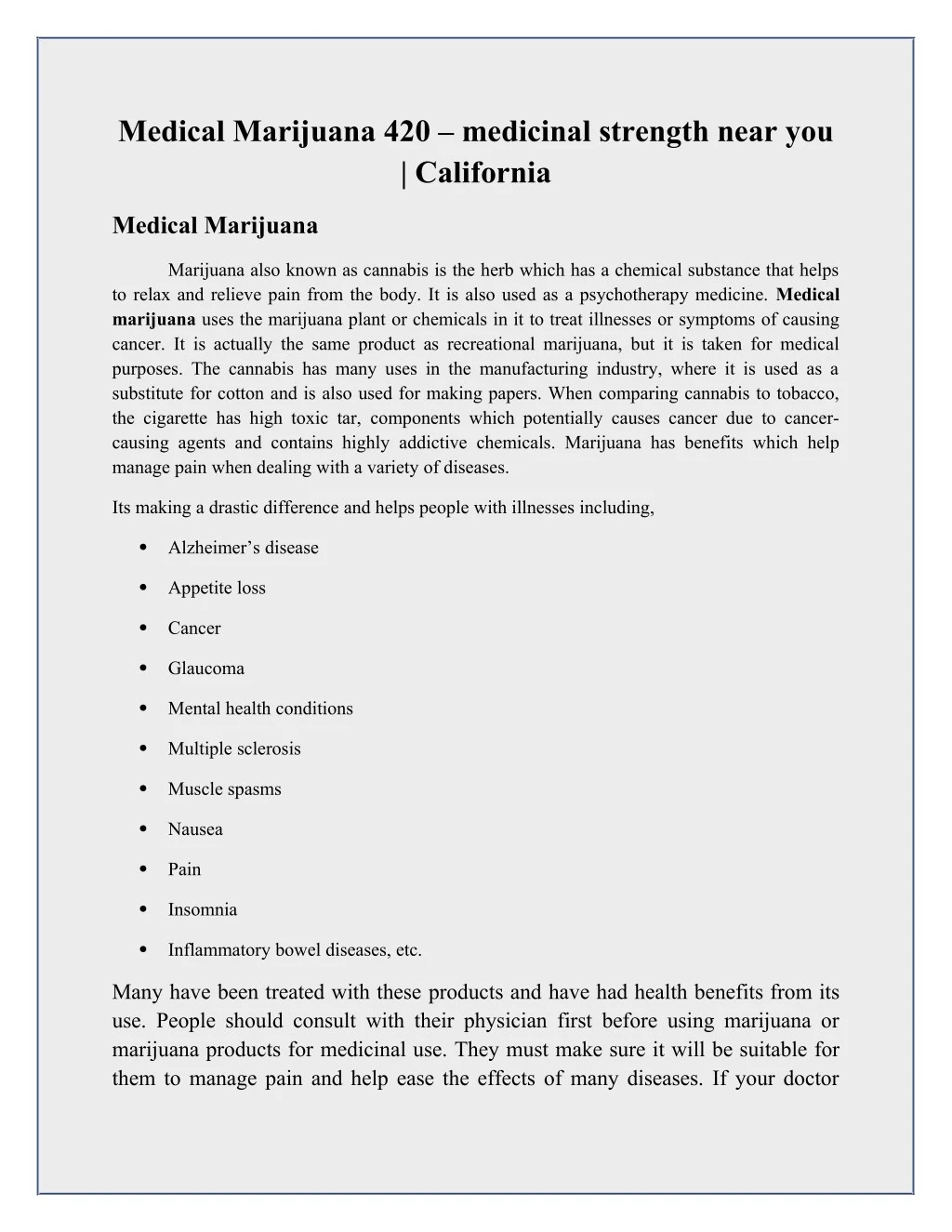 medical marijuana 420 medicinal strength near