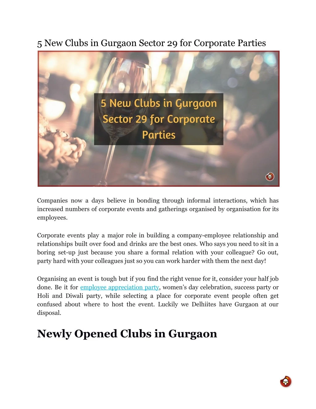 5 new clubs in gurgaon sector 29 for corporate