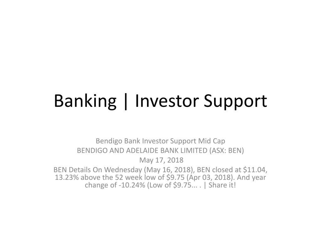 banking investor support
