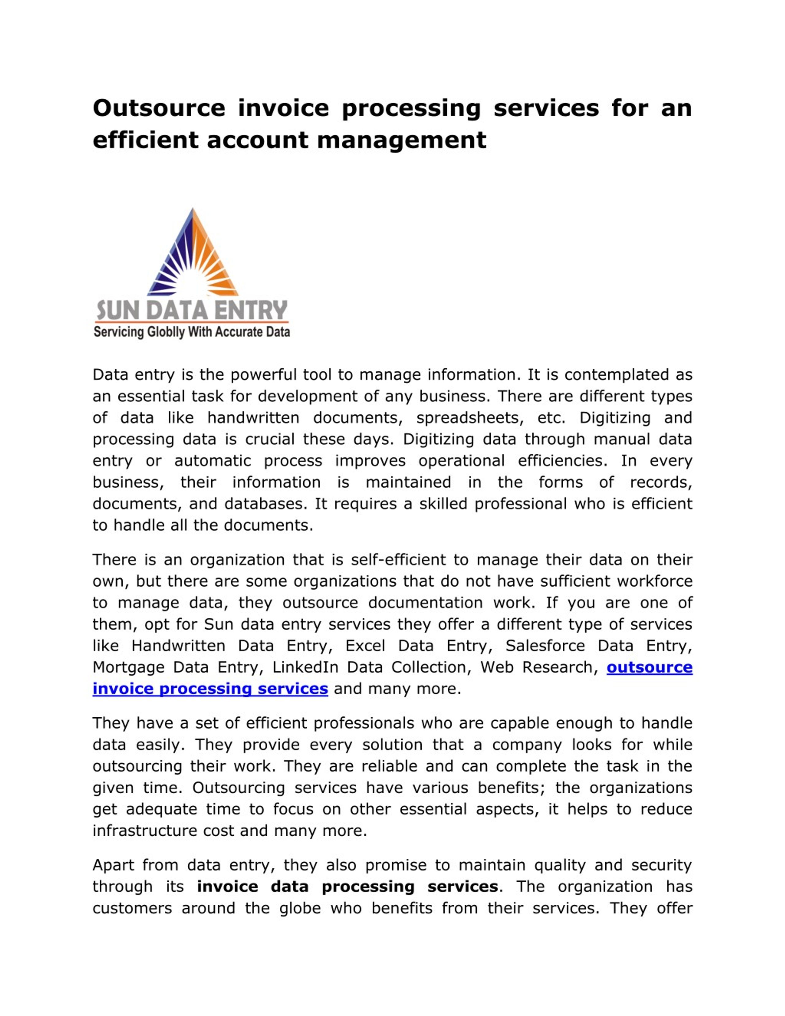 PPT - Outsource invoice processing services for an efficient account ...