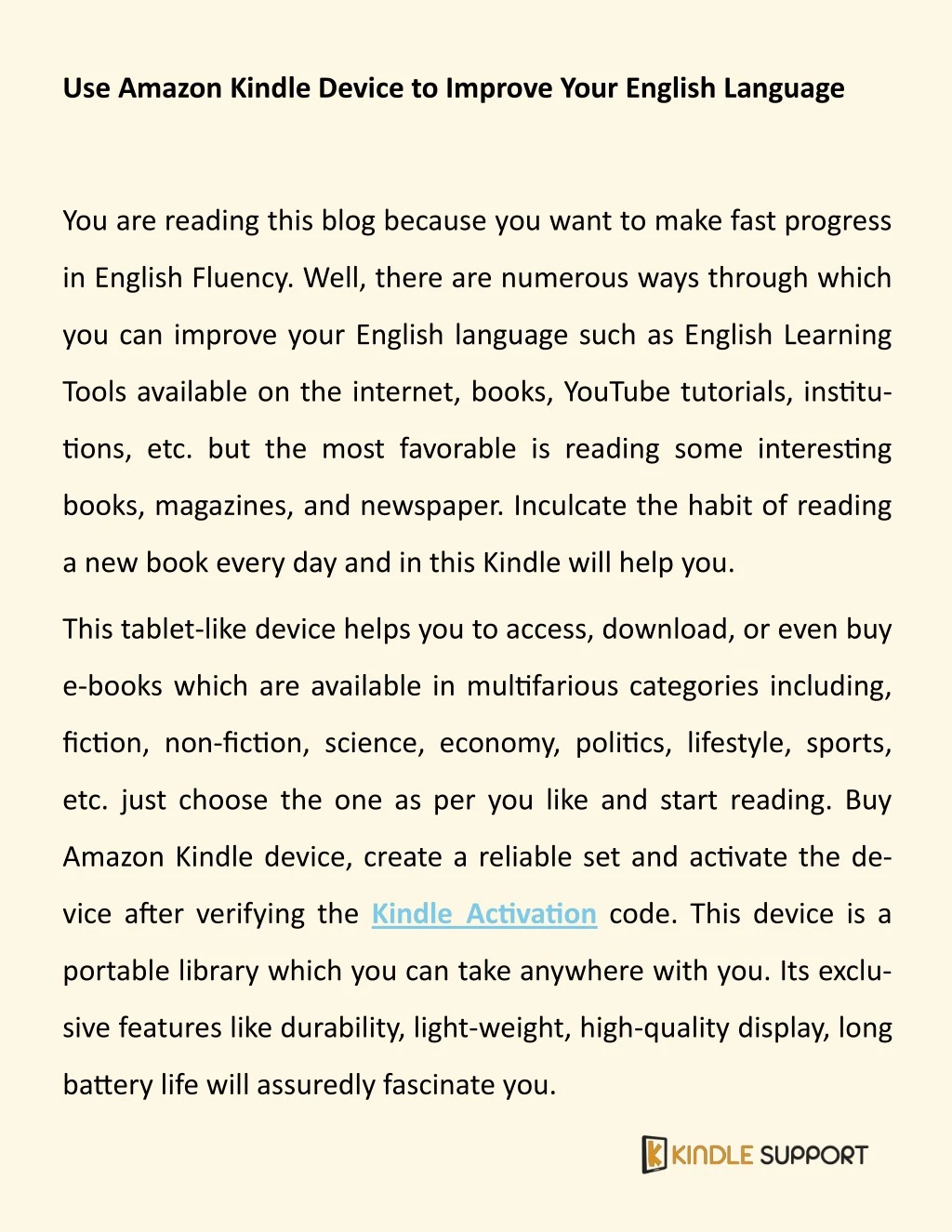 use amazon kindle device to improve your english