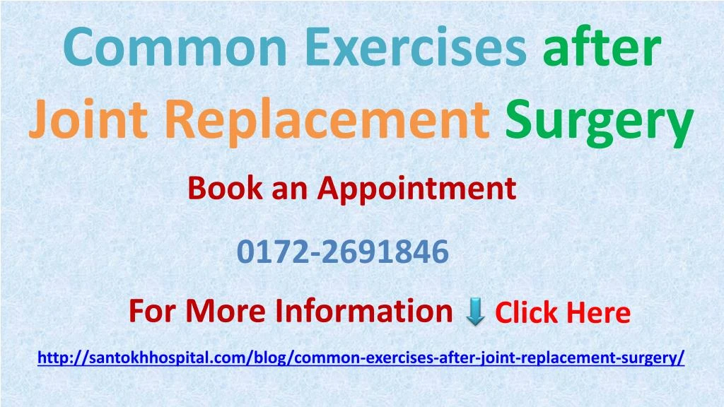 common exercises after joint replacement surgery