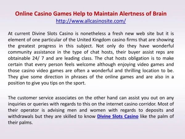 Online Casino Games Help to Maintain Alertness of Brain