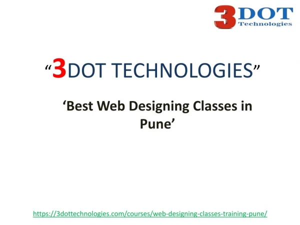 best web desgining classes in pune | 3dot technologies