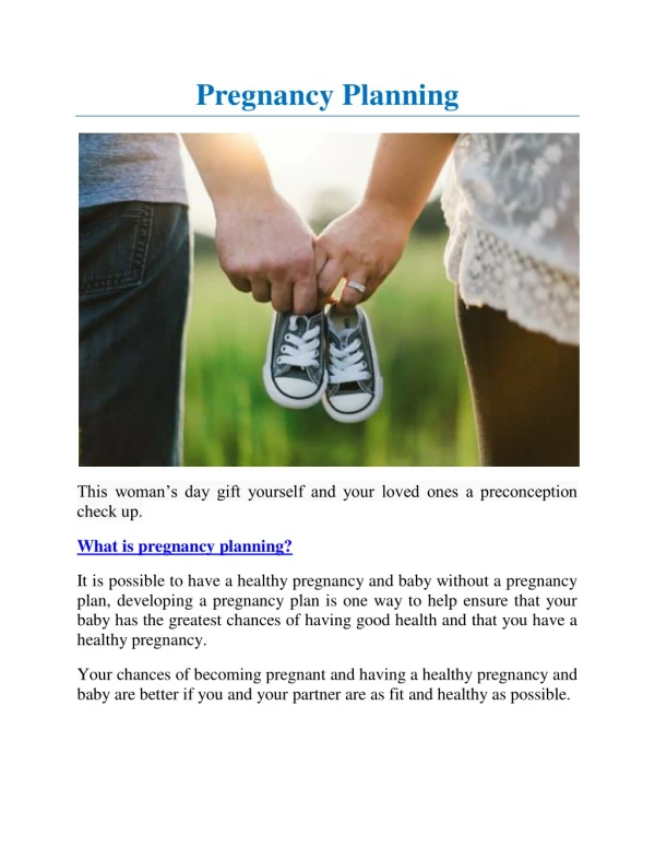 Pregnancy planning