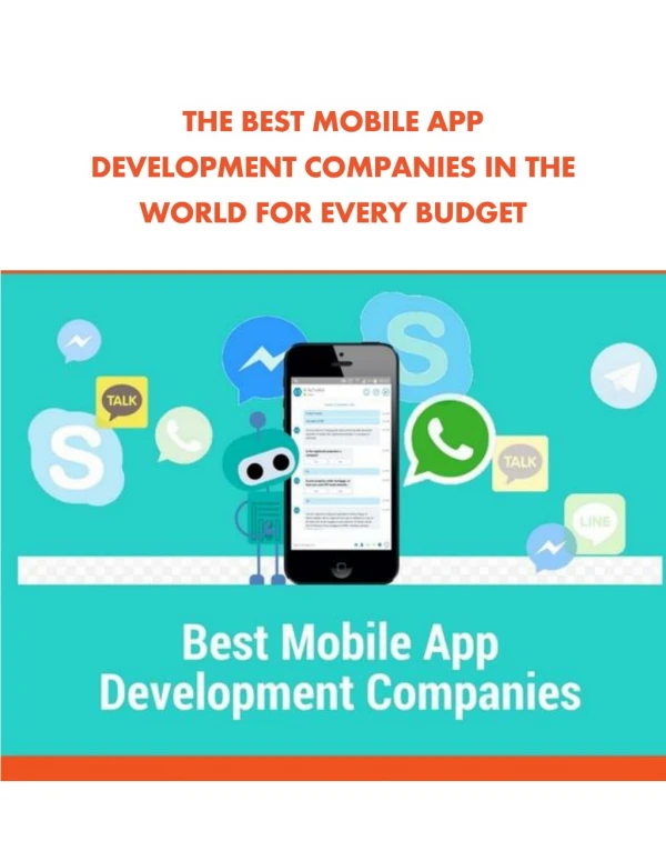 Top Mobile App Development Companies in the World that fits in your Budget