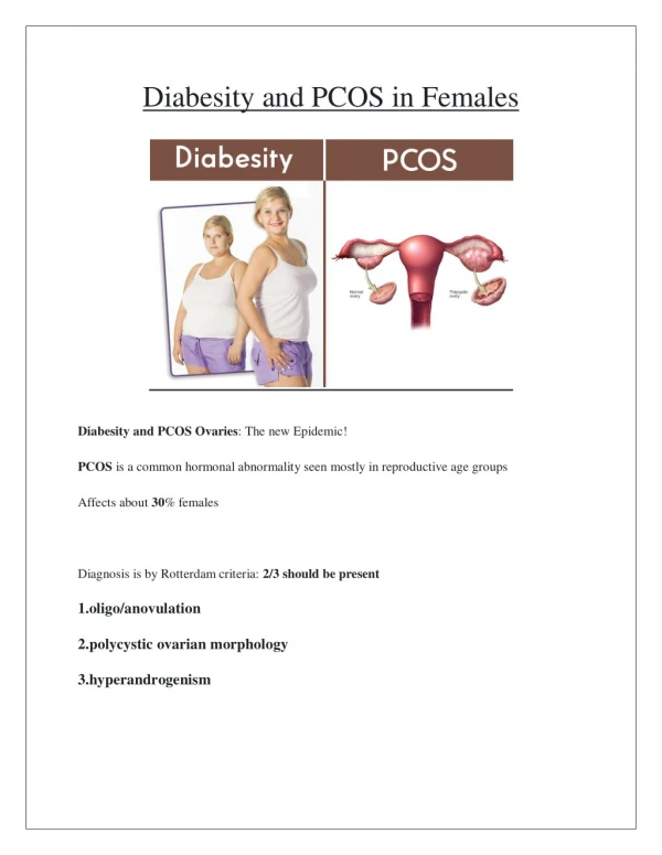 Diabesity and PCOS in Females