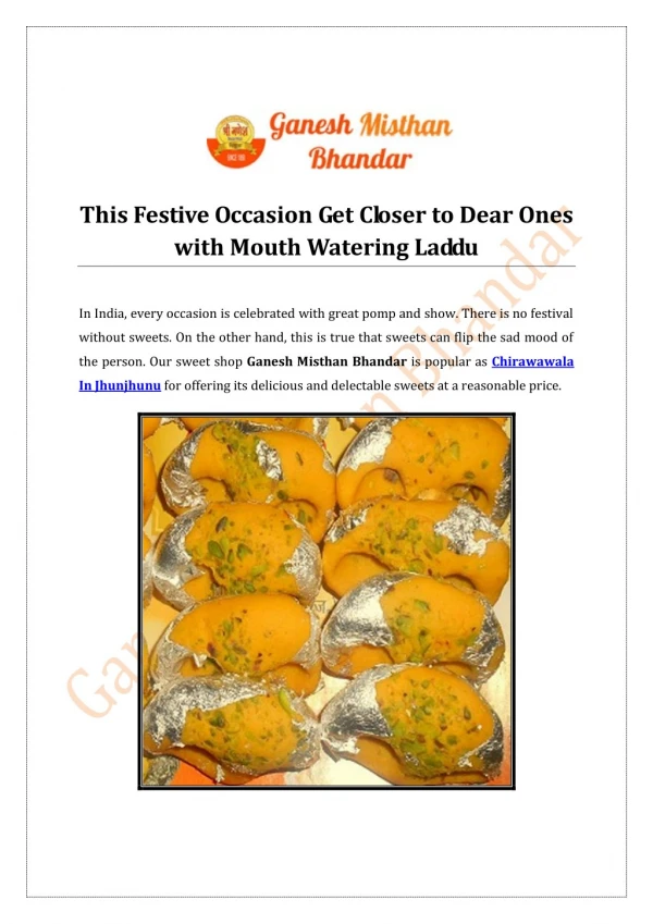 This Festive Occasion Get Closer to Dear Ones with Mouth Watering Laddu