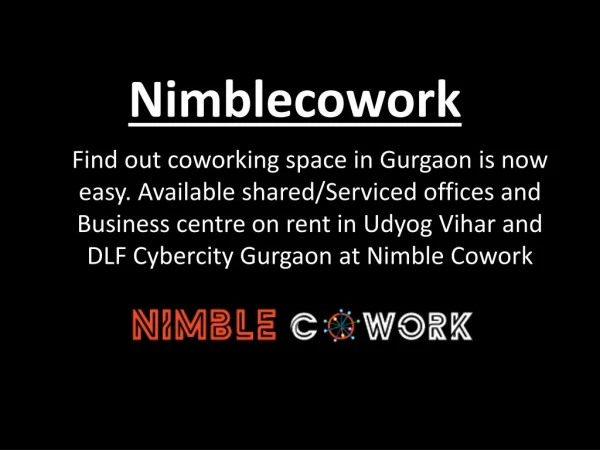 Beautiful coworking space Gurgaon - Nimble Cowork