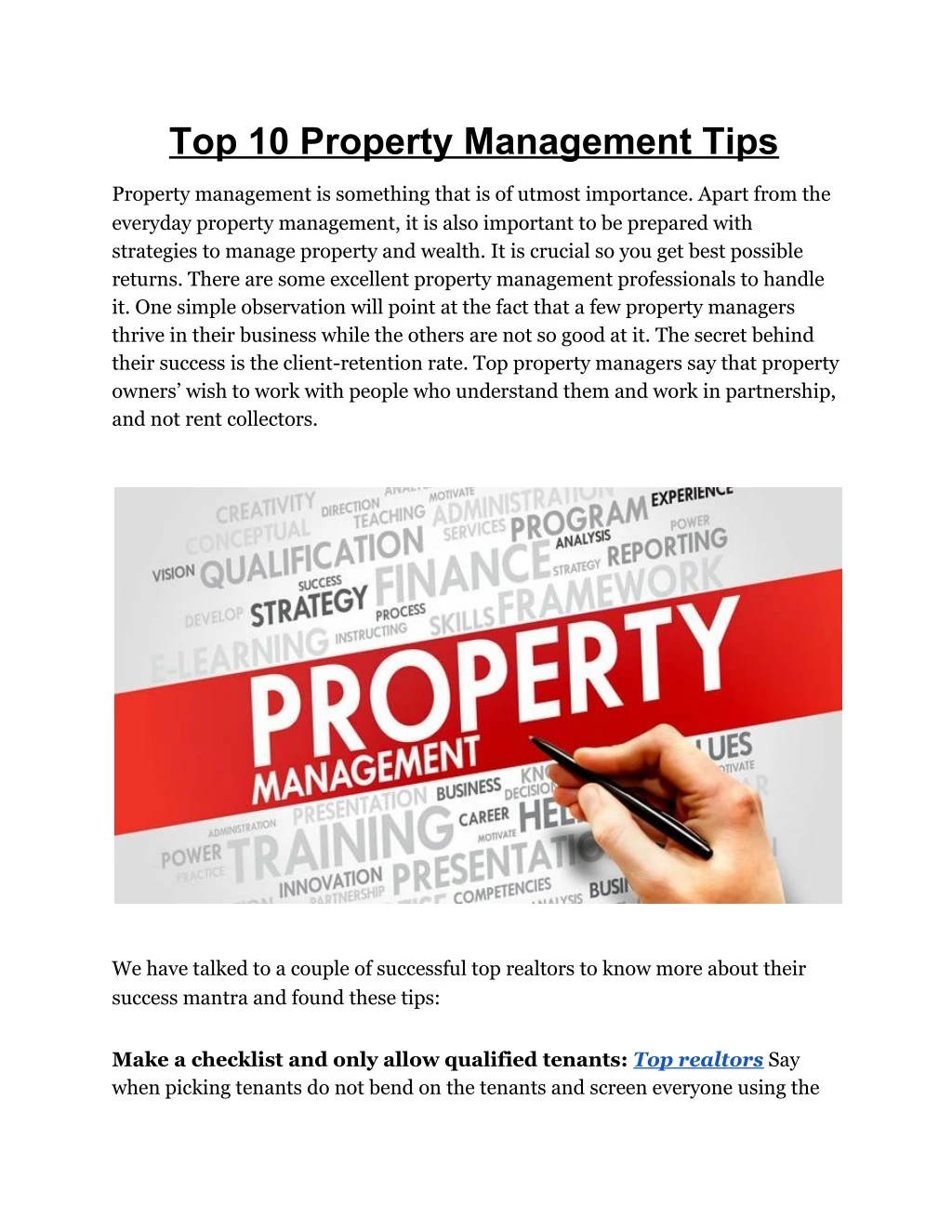 top 10 property management tips