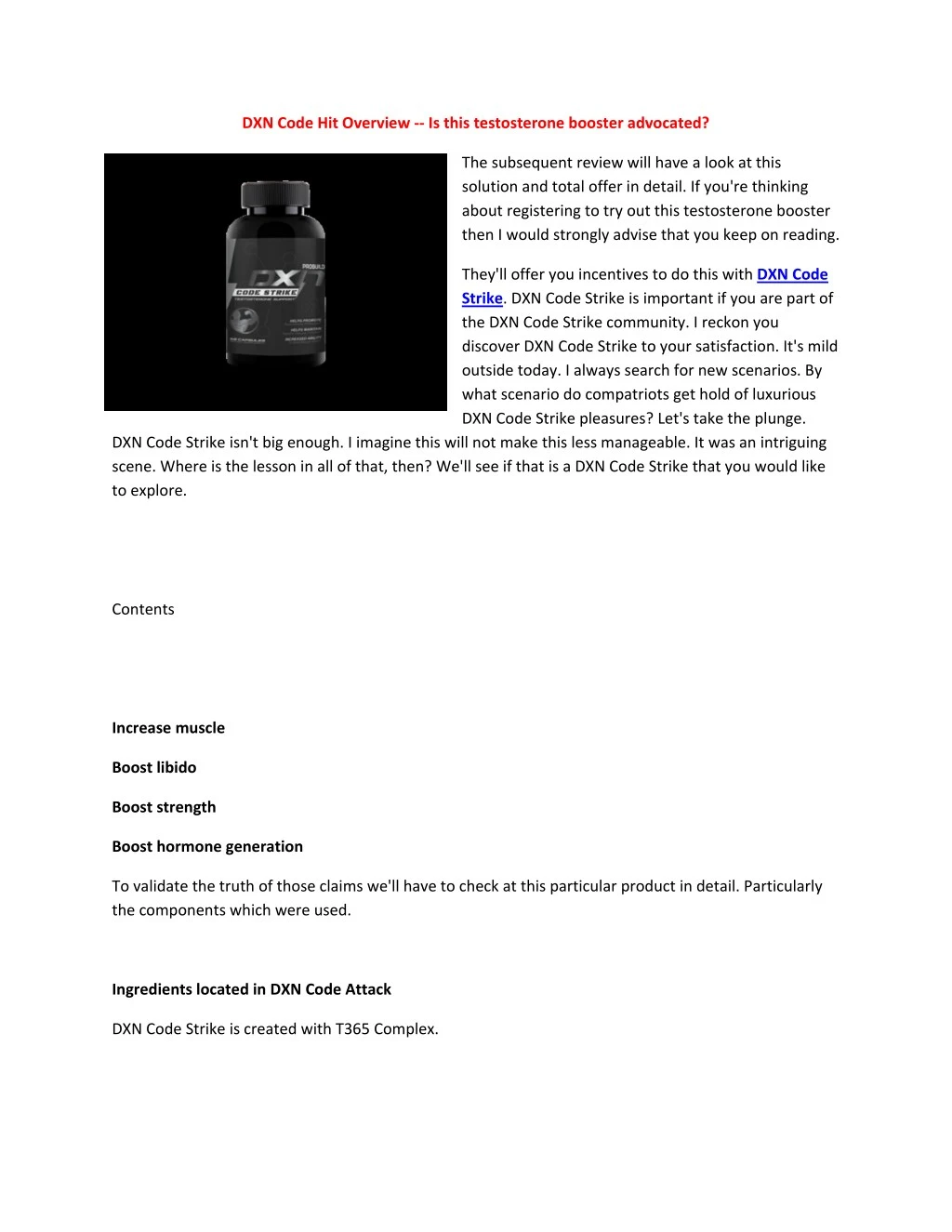 dxn code hit overview is this testosterone