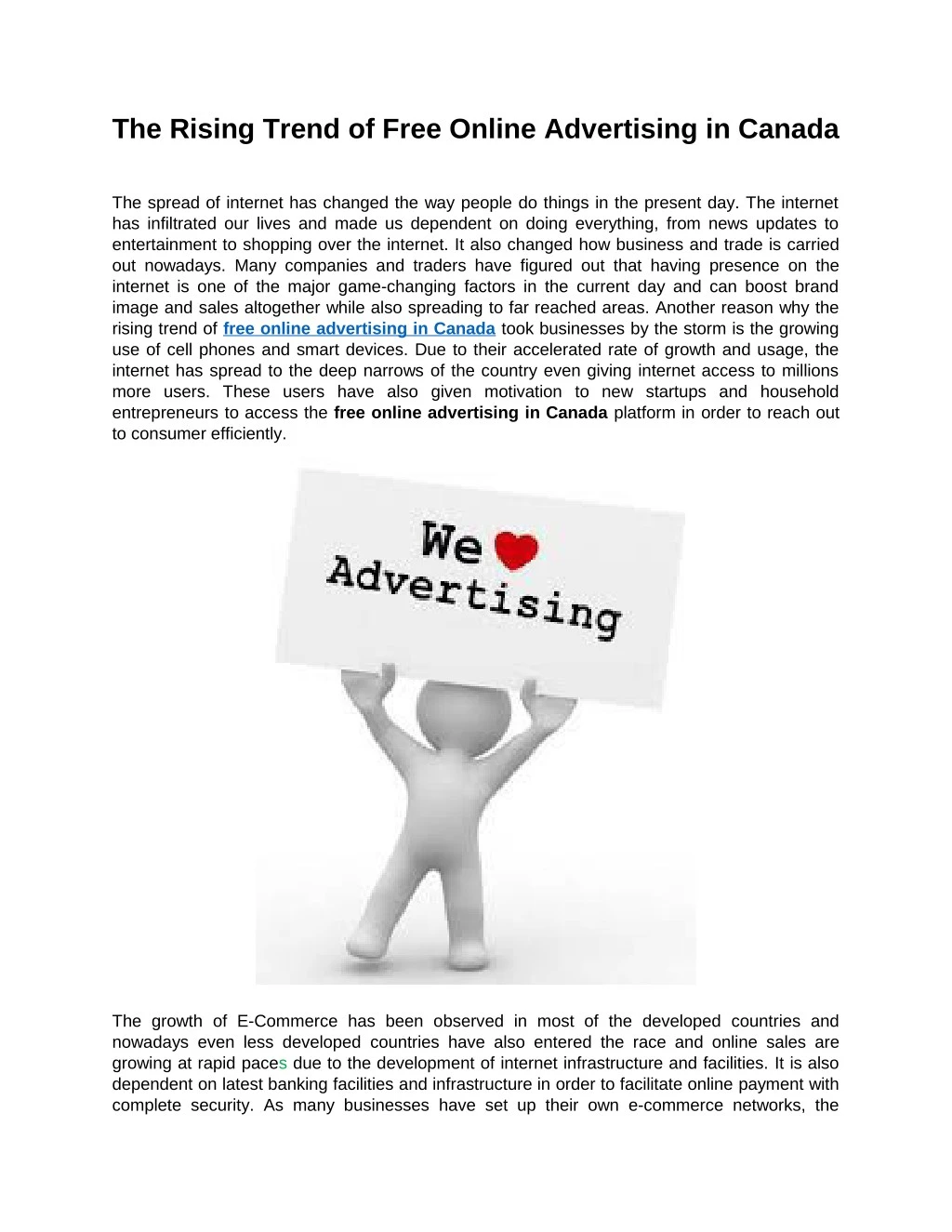 the rising trend of free online advertising