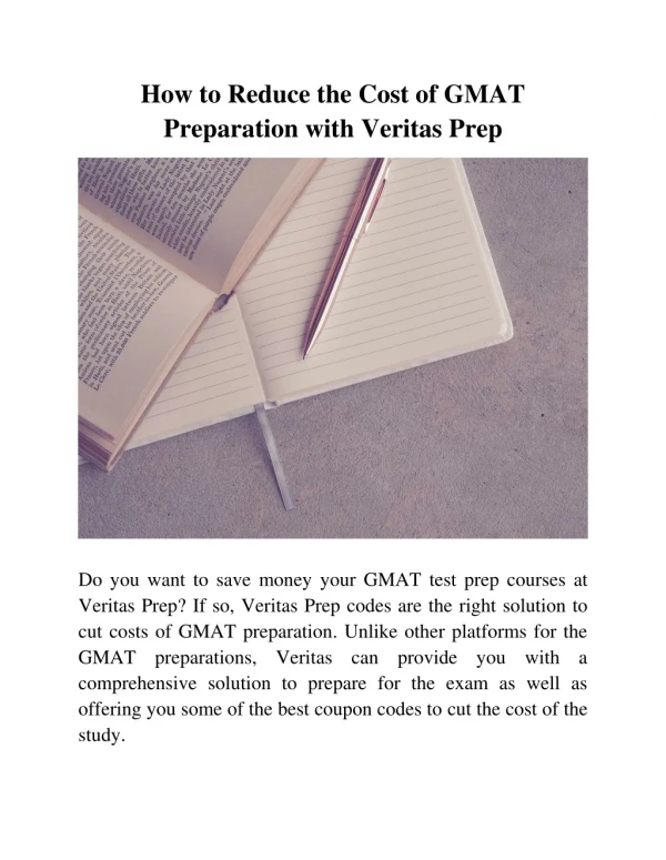 How to Reduce the Cost of GMAT Preparation with Veritas Prep