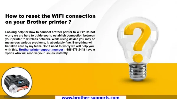 How to reset the WIFI connection on your brother printer
