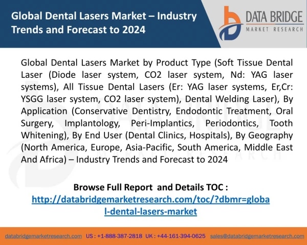 Global Dental Lasers Market – Industry Trends and Forecast to 2024
