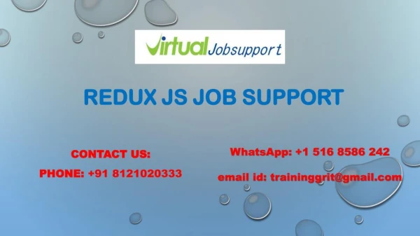 Redux js Job Support | Redux java script on Job Support from India - VJS