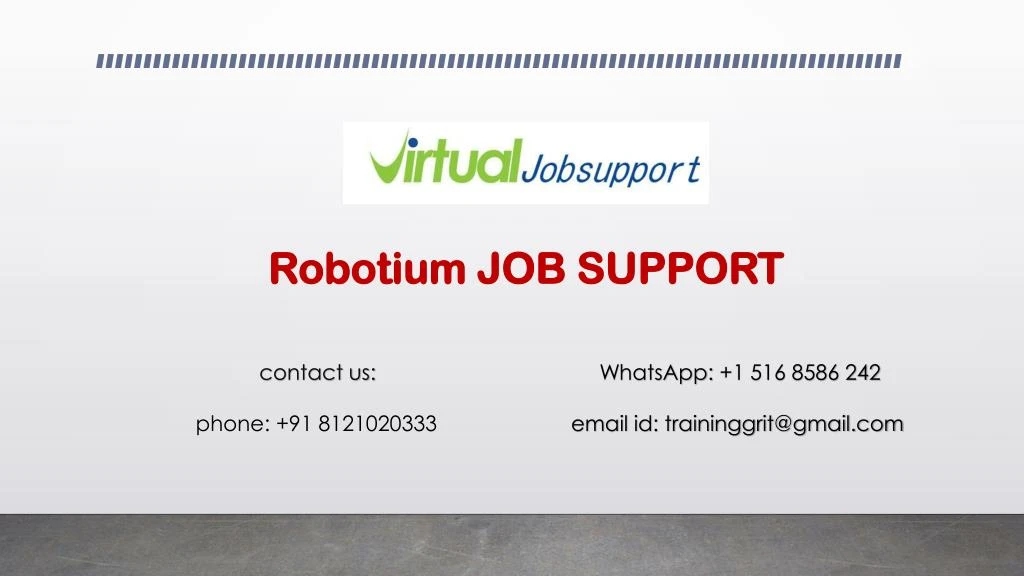 robotium job support