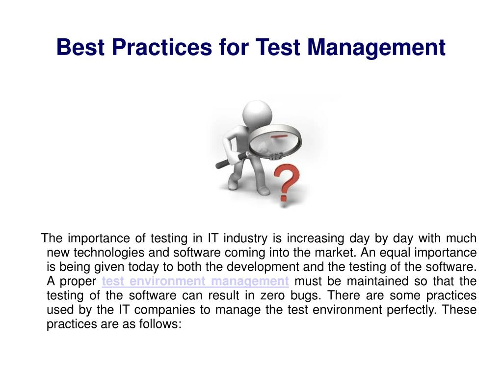 best practices for test management