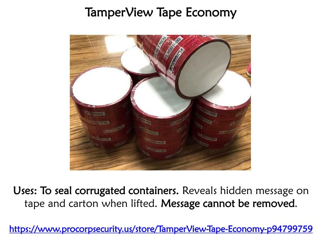 tamperview tape economy