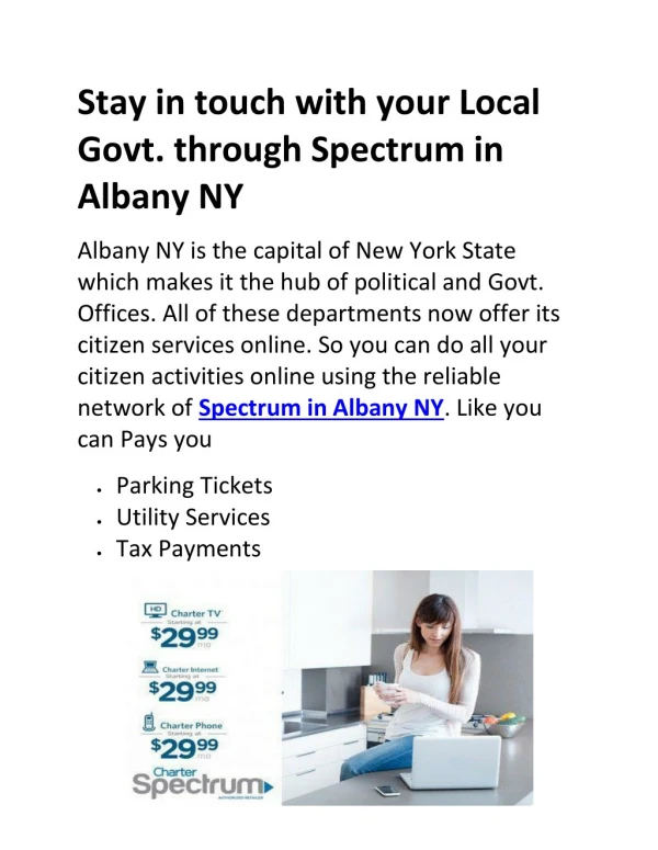 Stay in touch with your Local Govt. through Spectrum in Albany NY