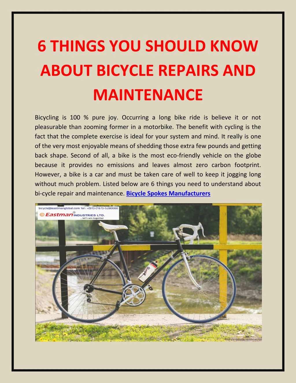 6 things you should know about bicycle repairs
