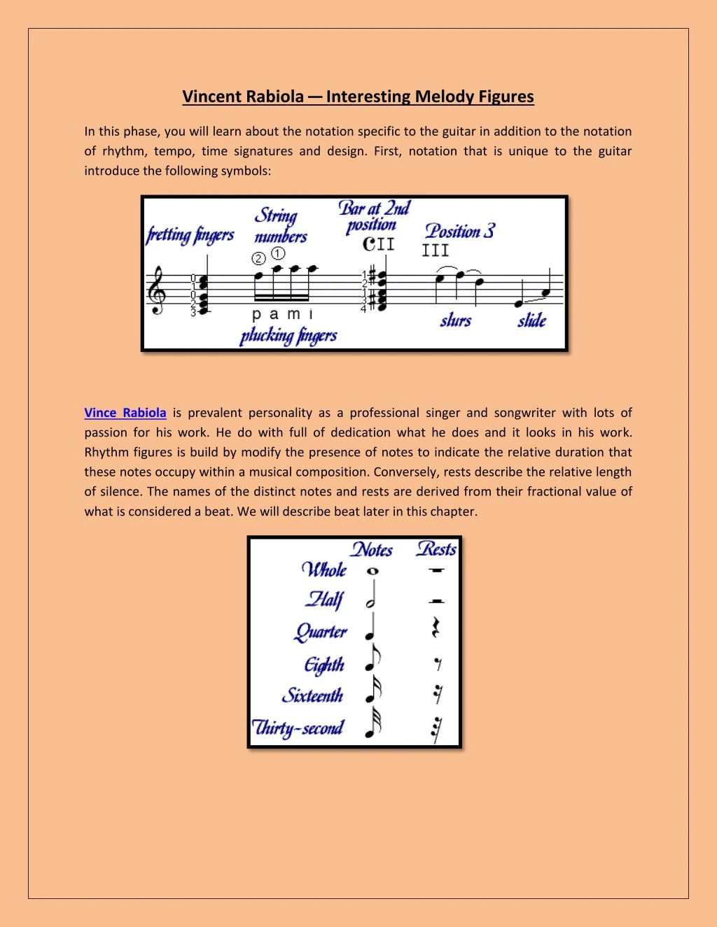 vincent rabiola interesting melody figures