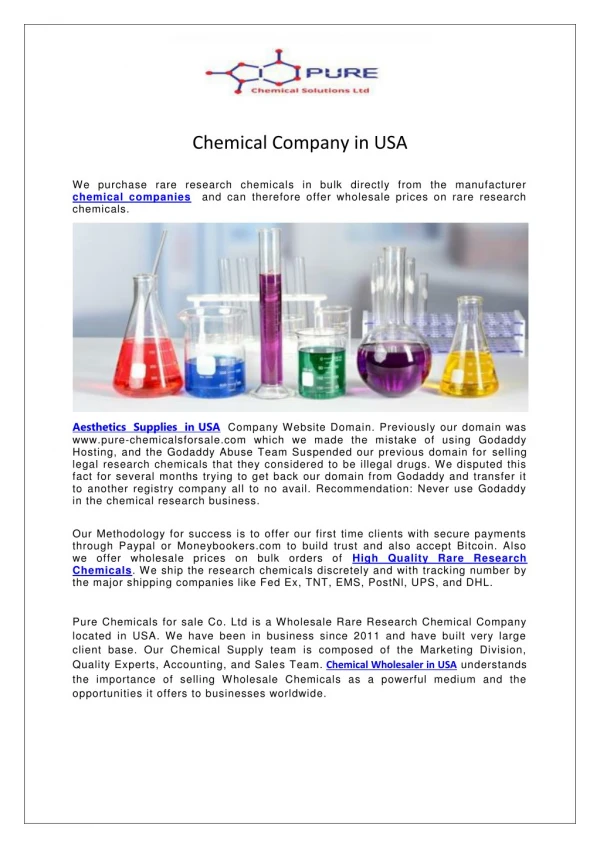 Chemical Company in USA
