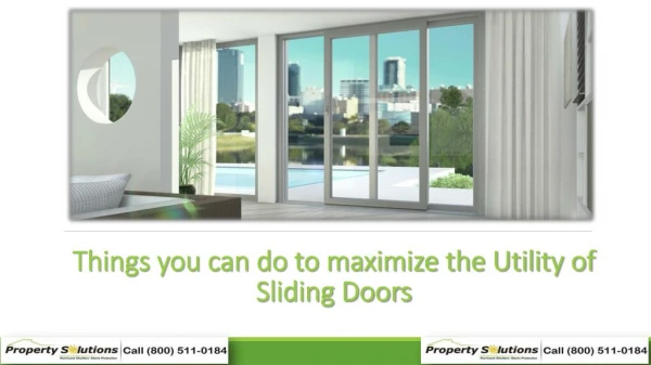 Things you can do to maximize the Utility of Sliding Doors