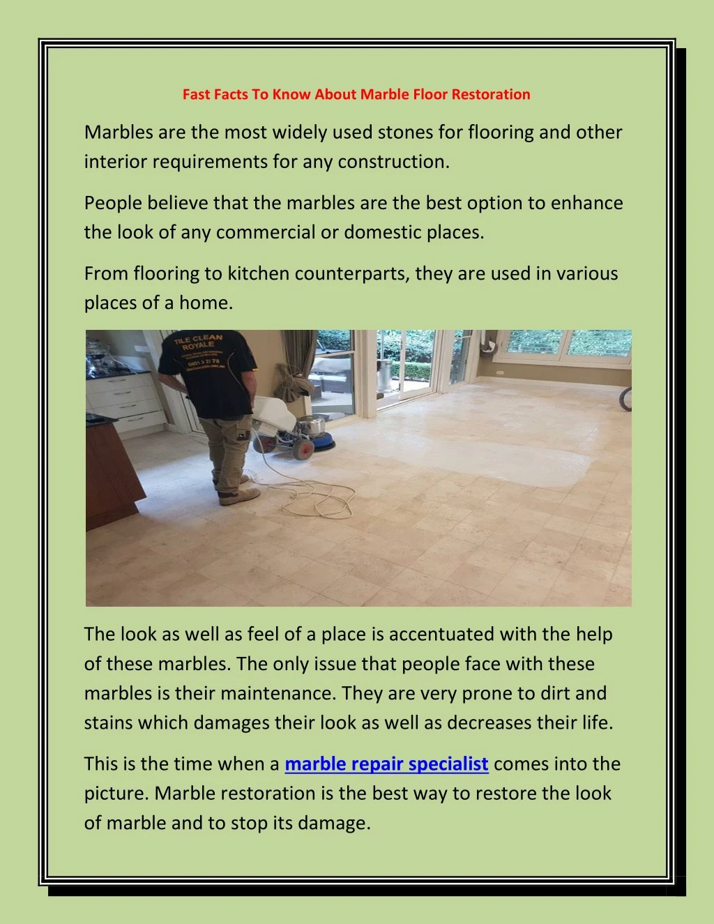 fast facts to know about marble floor restoration