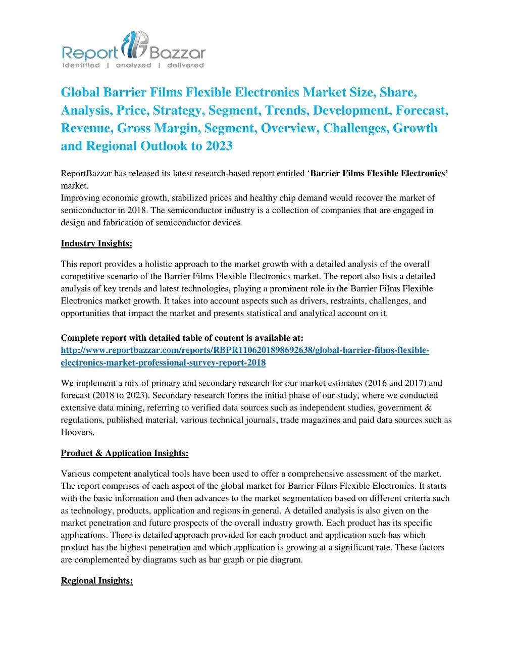 global barrier films flexible electronics market