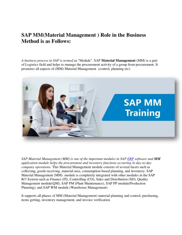 SAP Material Management