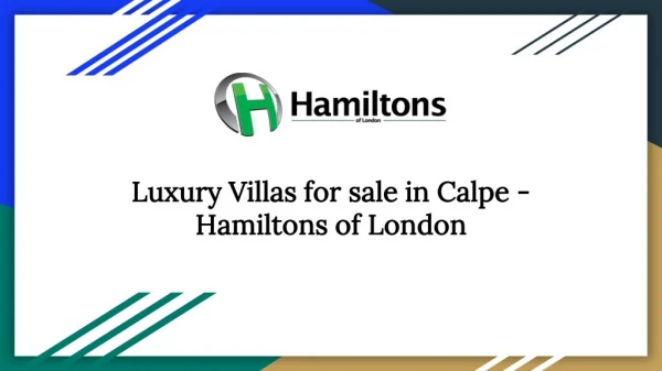 Luxury Villas for sale in Calpe - Hamiltons of London