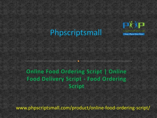 Online Food Ordering Script | Online Food Delivery Script - Food Ordering Script