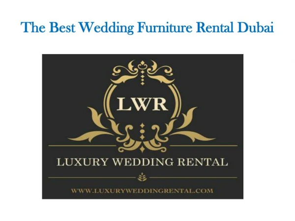 Wedding furniture rental Dubai