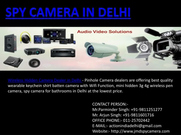Wireless Hidden Camera Dealer in Delhi