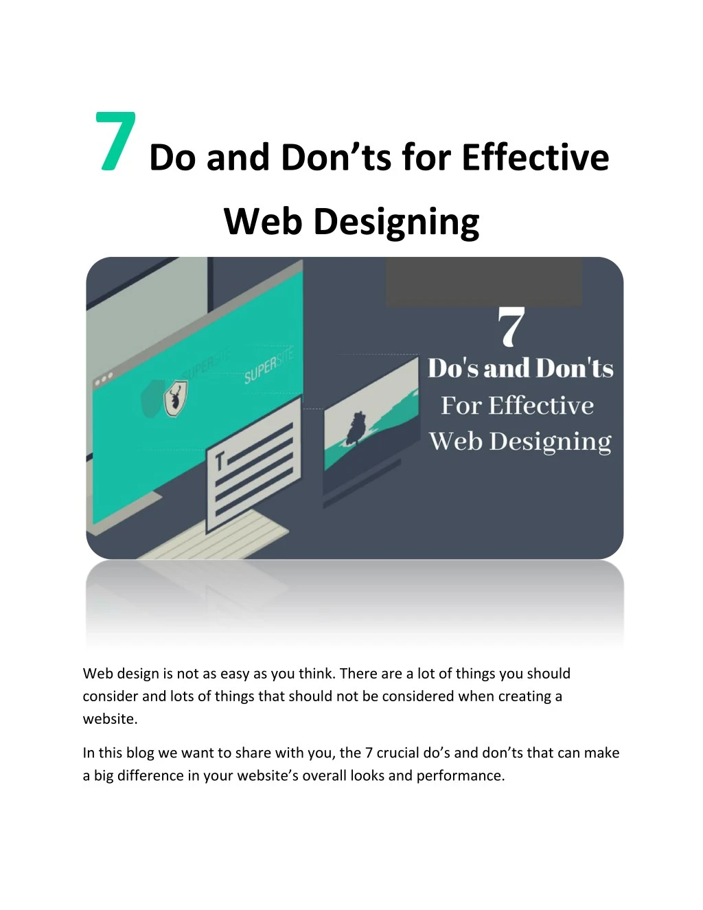 7 do and don ts for effective web designing