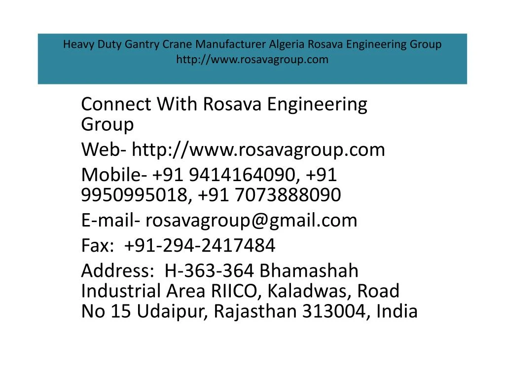 heavy duty gantry crane manufacturer algeria rosava engineering group http www rosavagroup com