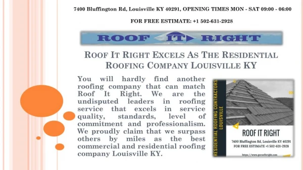 Residential Roofing Company Louisville KY