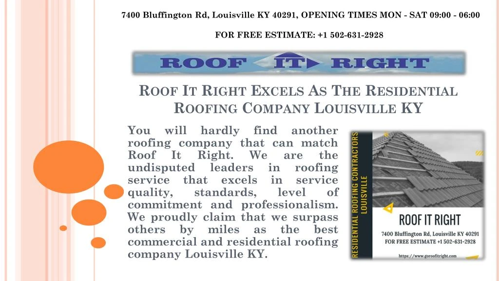 roof it right excels as the residential roofing company louisville ky