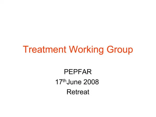 Treatment Working Group