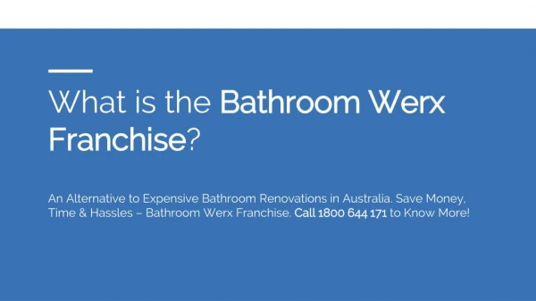 What is the Bathroom Werx Franchise?