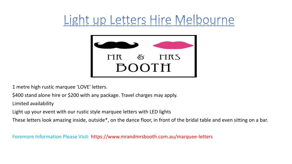 light up letters hire melbourne