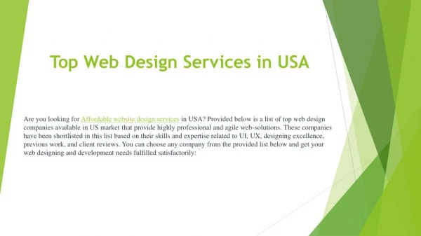 Top Web Design Services in USA