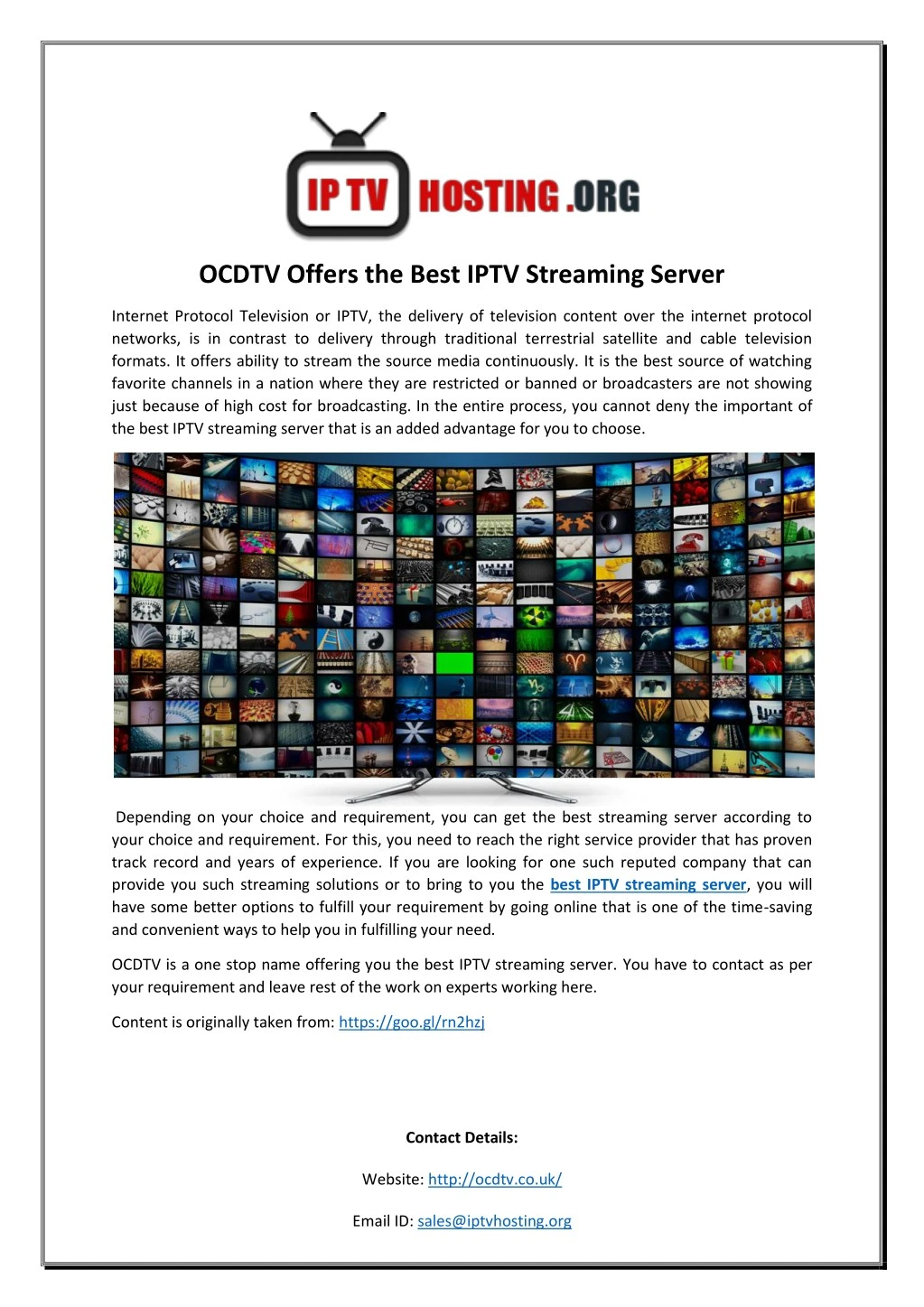 ocdtv offers the best iptv streaming server