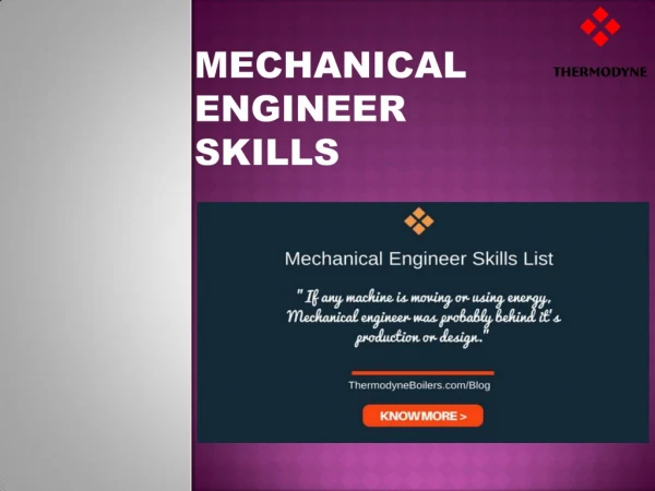 Mechanical Engineer Skills